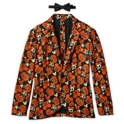 Disney Mickey Mouse Pumpkin Glow-in-the-Dark Half Suit And Light-Up Tie Costume For Adults