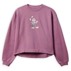 Disney Mickey Mouse Genuine Mousewear Pullover Sweatshirt For Women – Plum