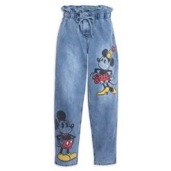 Disney Mickey And Minnie Mouse Drawstring Denim Pants For Women By Our Universe