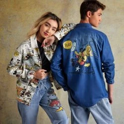 Disney Mickey And Minnie Mouse Drawstring Denim Pants For Women By Our Universe -Outlet men Store unnamed file 949